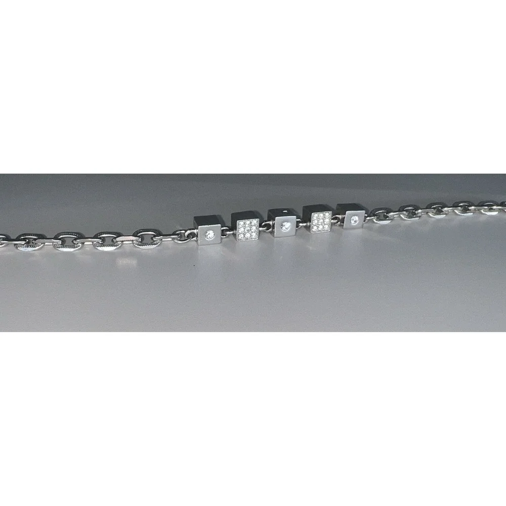 swarovski crystal‎ Women's Block MOM Braclet With Hearts Rhodium Plated
